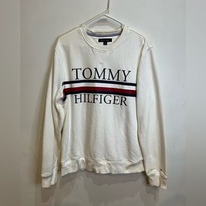 Tommy Hilfiger White Crew Neck Sweater Men L